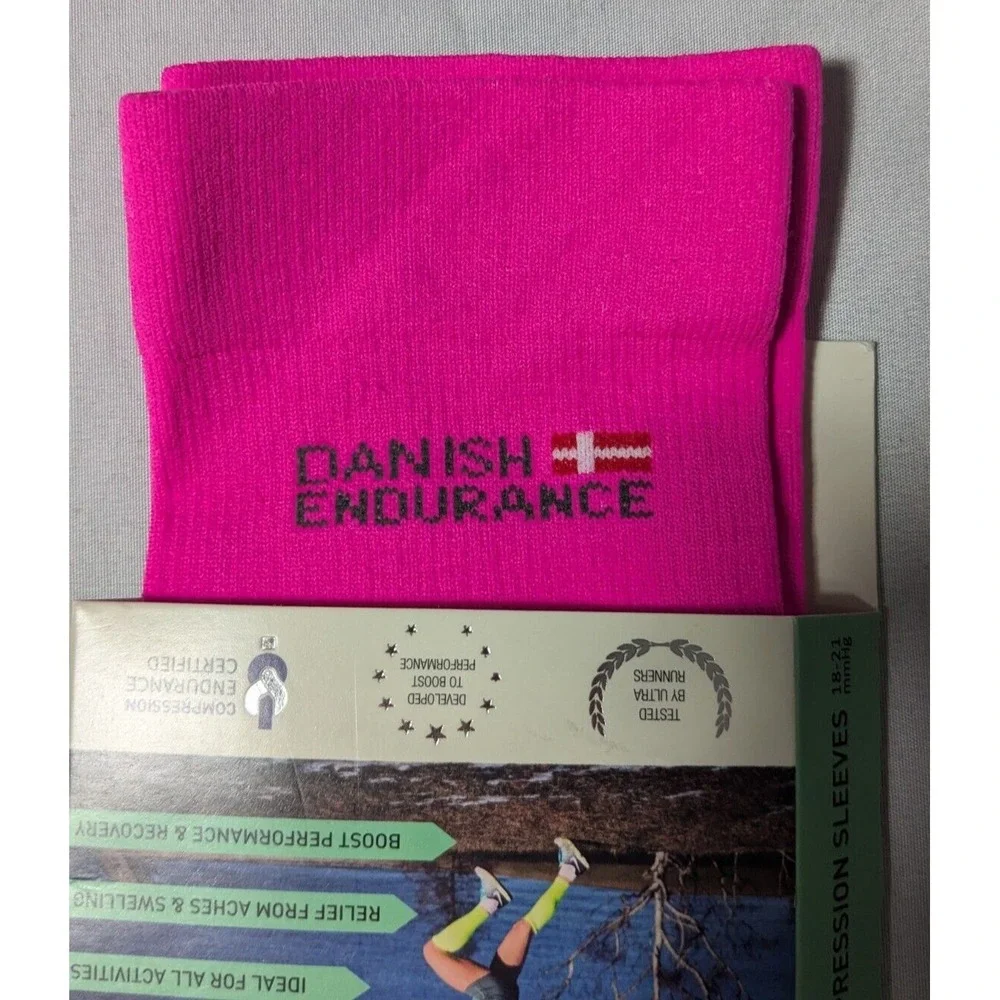DANISH ENDURANCE (4 Pack) Women Medium Pink 18-21 mmHg Compression‎ Sleeves NEW